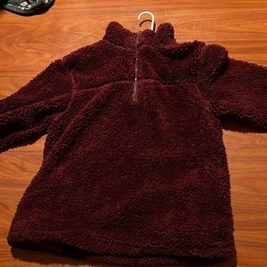 maroon quarter zip sweater